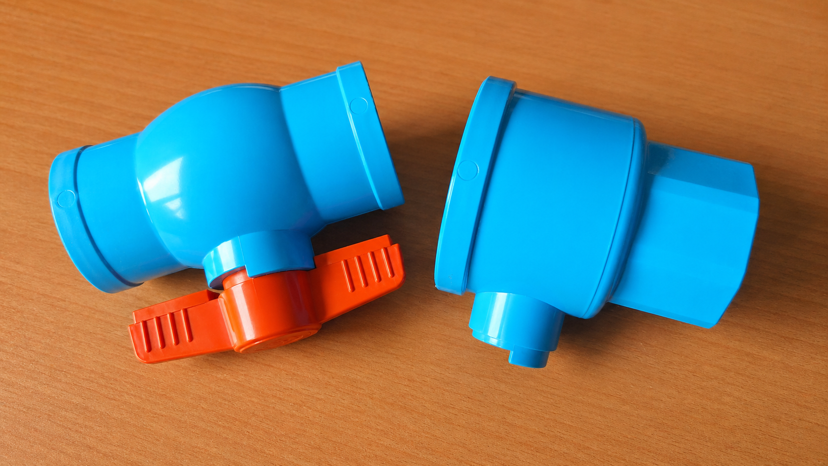 Blue pipe fitting samples